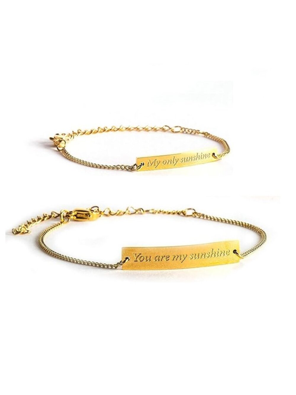 Mommy And Me Mother Baby Daughter You Are My Sunshine Duo Bar Bracelet Set NEW